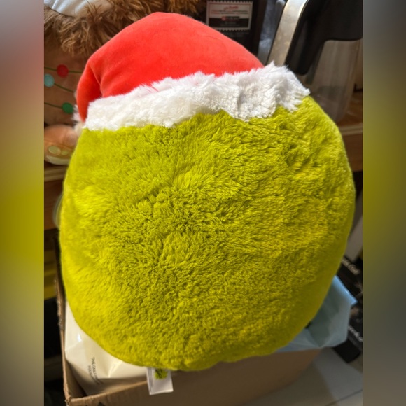 Squishmallows Green Grinch with Red Santa Hat - Picture 2 of 3